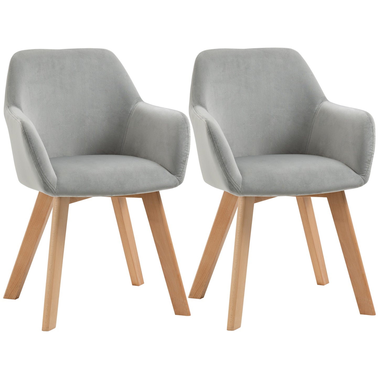 JUEGO DE 2 SILLAS DE COMEDOR TERCIPELO GRIS – MODELO LUNA image 1