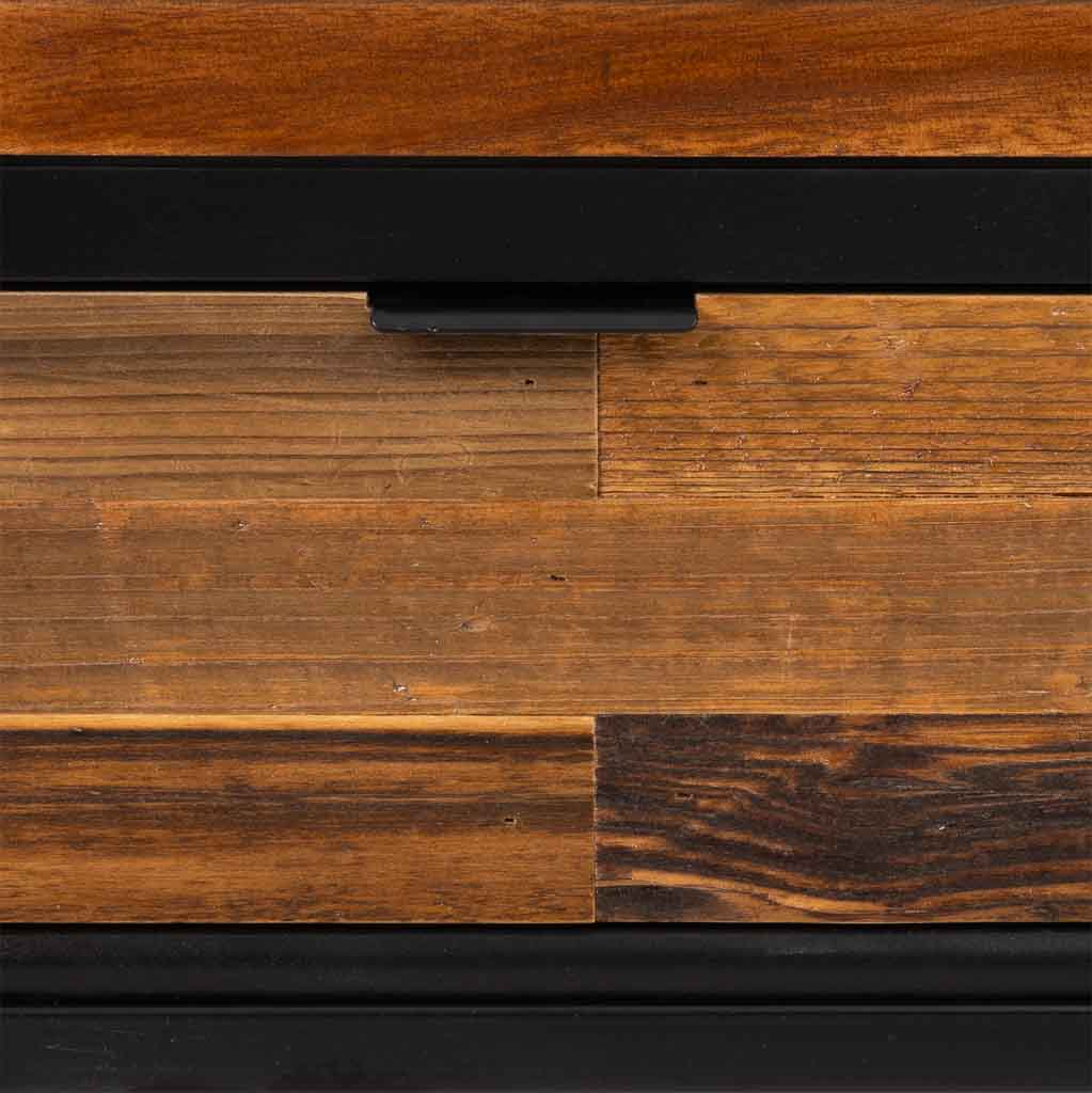 VITRINA TAKI DE MADERA RECUPERADA NEGRA CON COSTADO DE VITRINA image 3