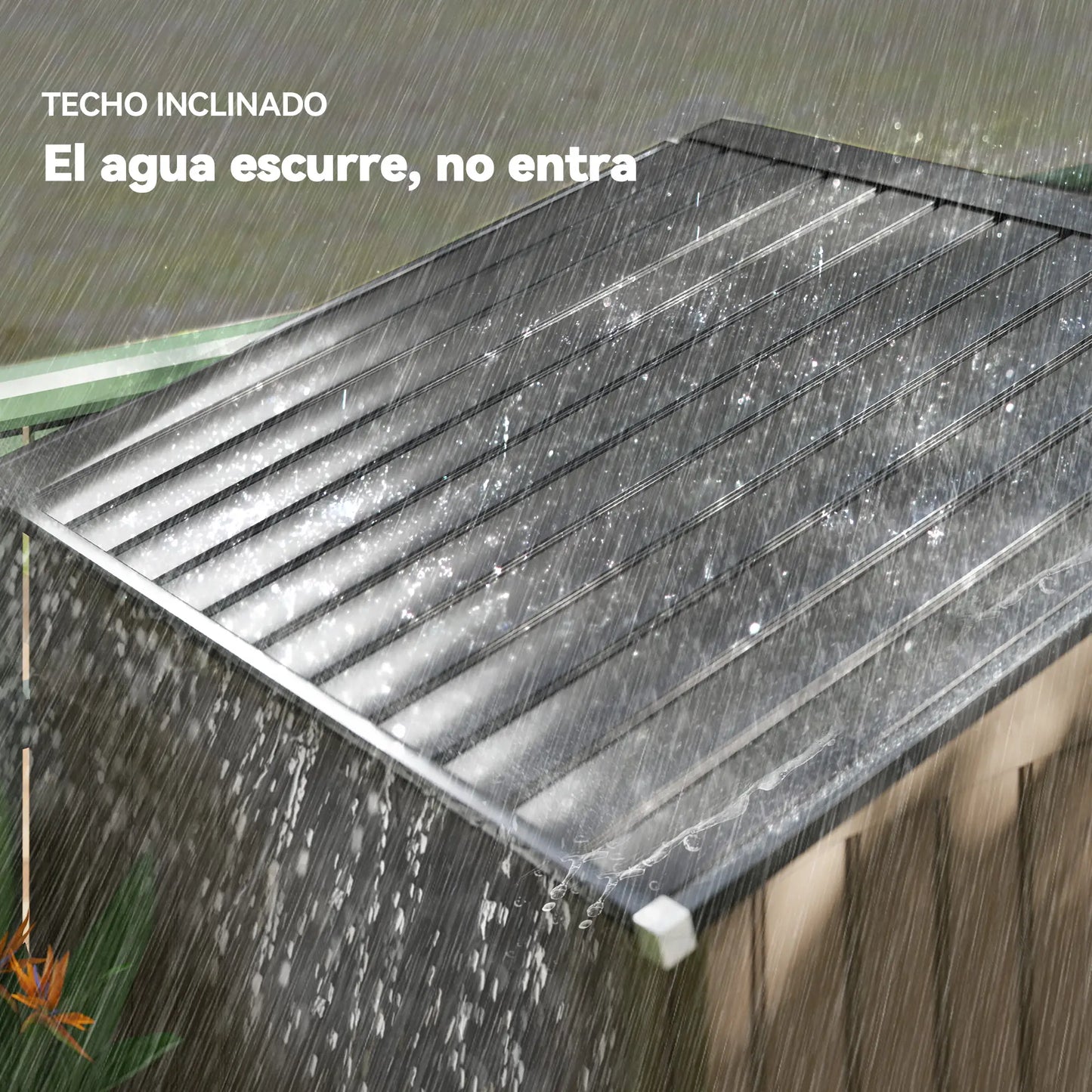 CASETA DE JARDÍN EXTERIOR DE ACERO 213×130×185 CM MARRÓN image 2