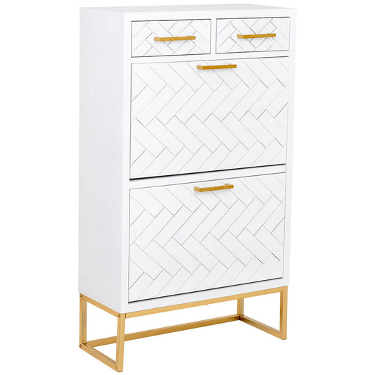 ZAPATERO MARTA DE MADERA Y METAL CON 2 CAJONES Y 2 PUERTAS image 0