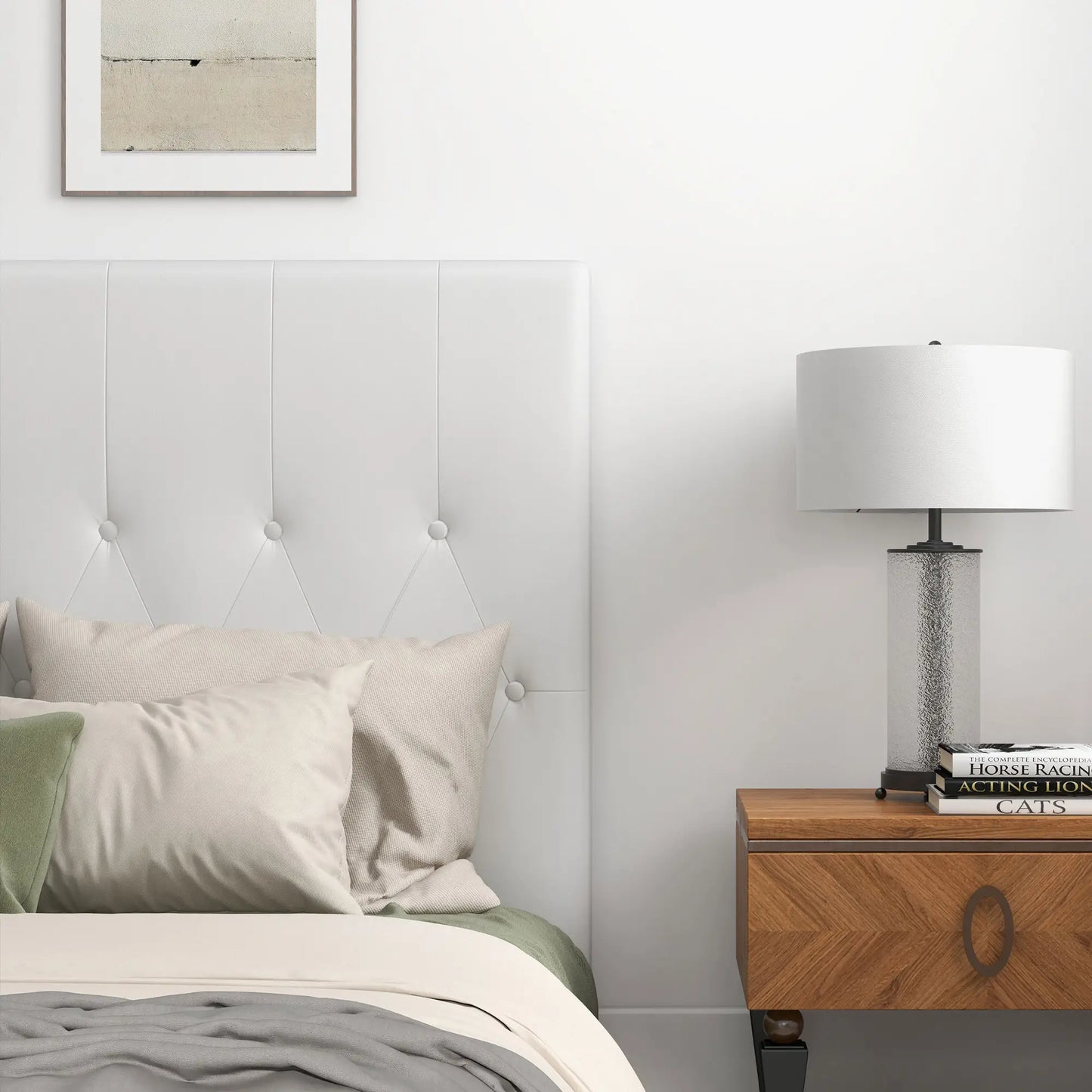 CABECERO DE CAMA BLANCO 160 CM TAPIZADO EN PU image 2