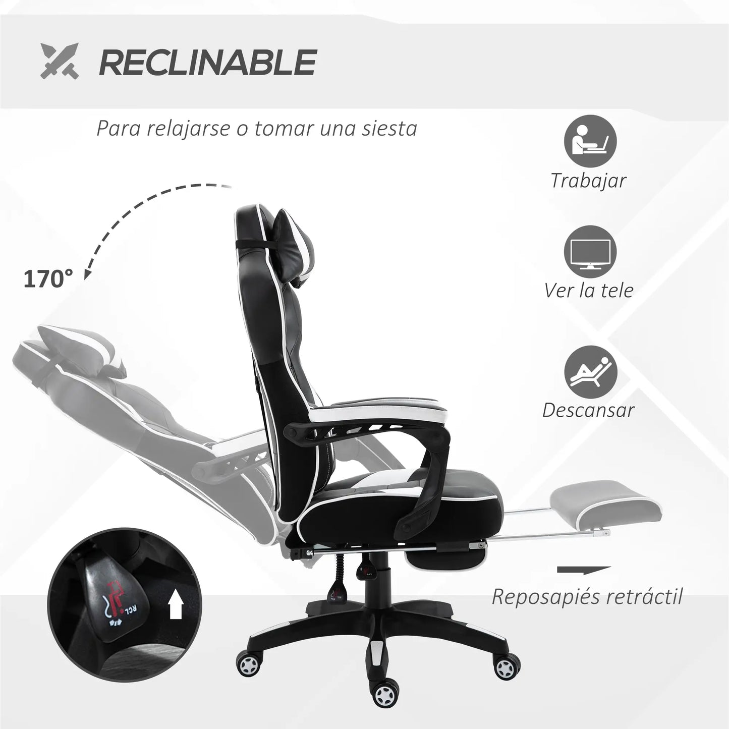 SILLA GAMING MODELO BLANCO RELAX PRO MAX image 2