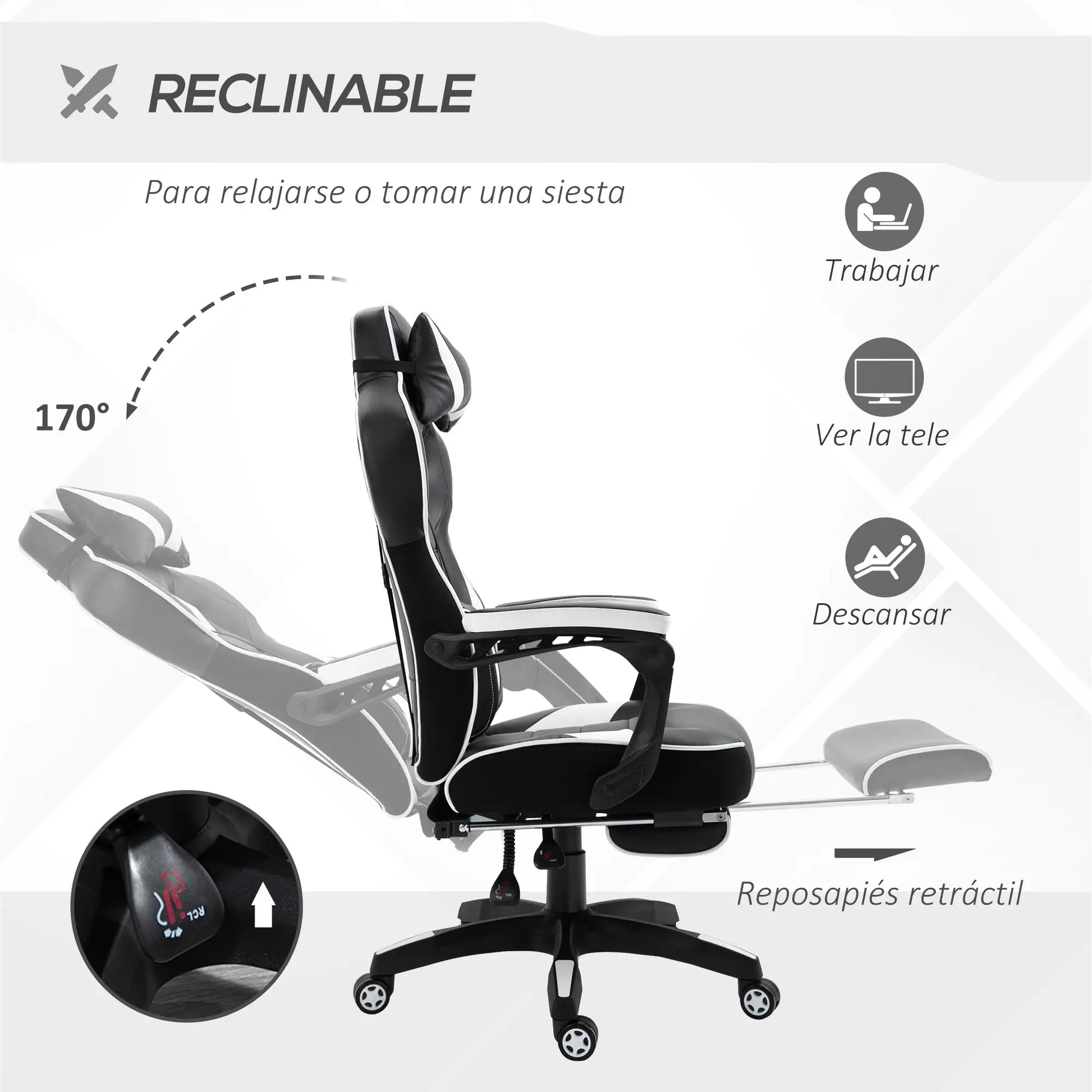 SILLA GAMING MODELO BLANCO RELAX PRO MAX image 2
