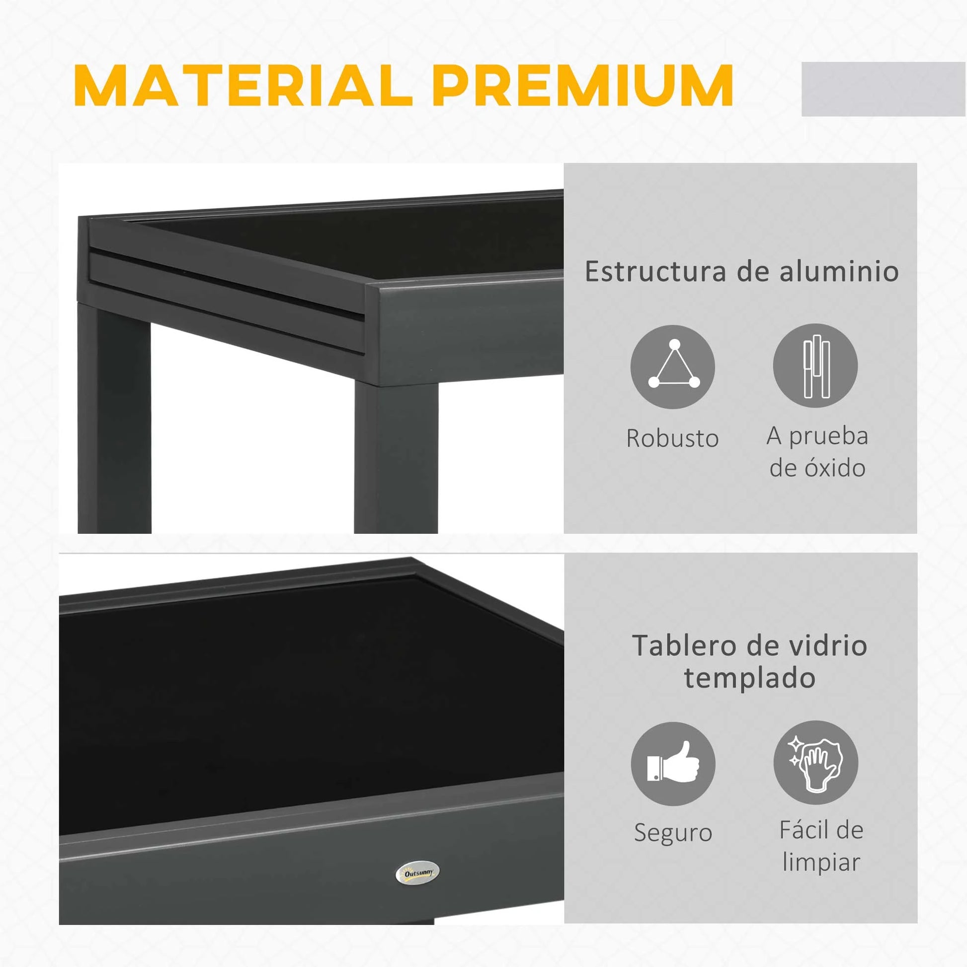 MESA DE JARDÍN EXTENSIBLE ALUMINIO NEGRO MODELO BAHÍA image 4