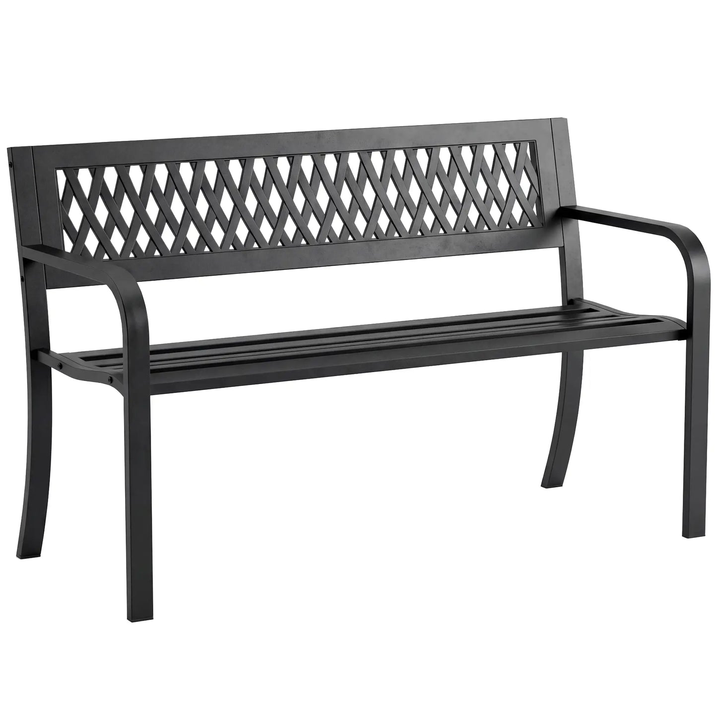 🌿 Banco de Jardín Modelo Modern Air 2 Plazas Acero Negro Minimalista