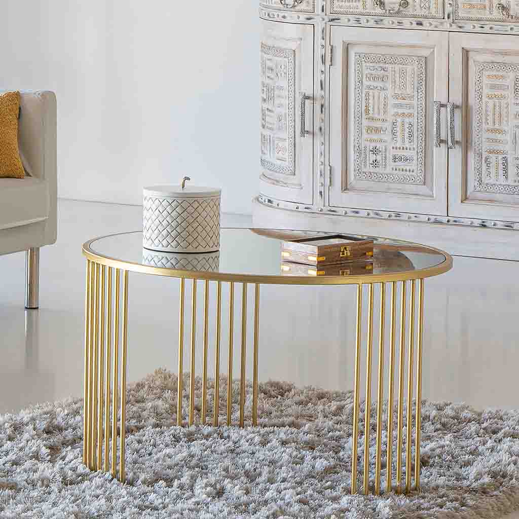 MESA DE CENTRO SANTIAGO GOLD ROUND image 1