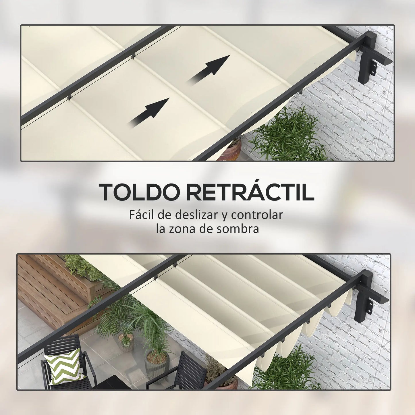 PÉRGOLA DE JARDÍN SOLENZA RETRACTIL 3X3 image 8