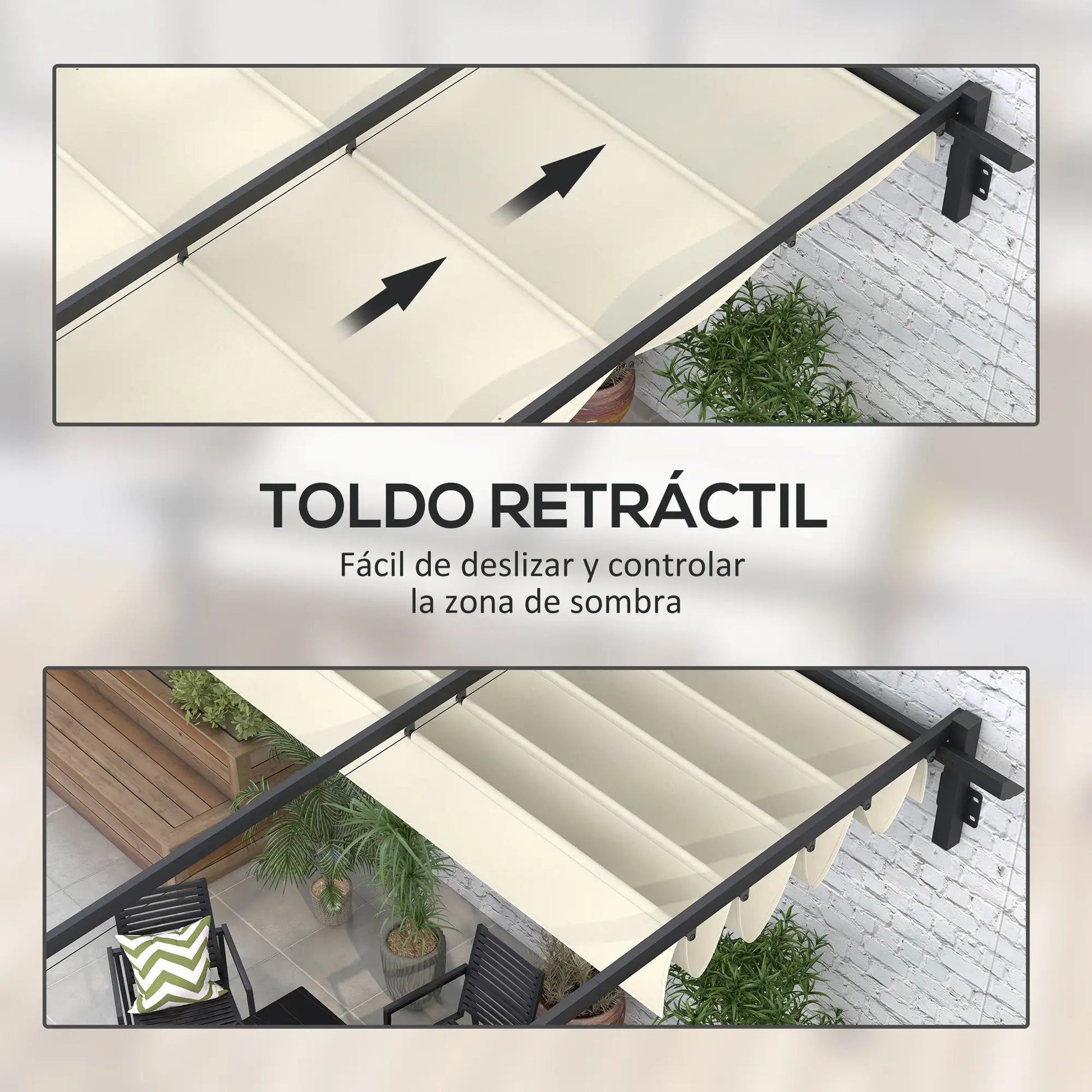 PÉRGOLA DE JARDÍN SOLENZA RETRACTIL 3X3 image 8