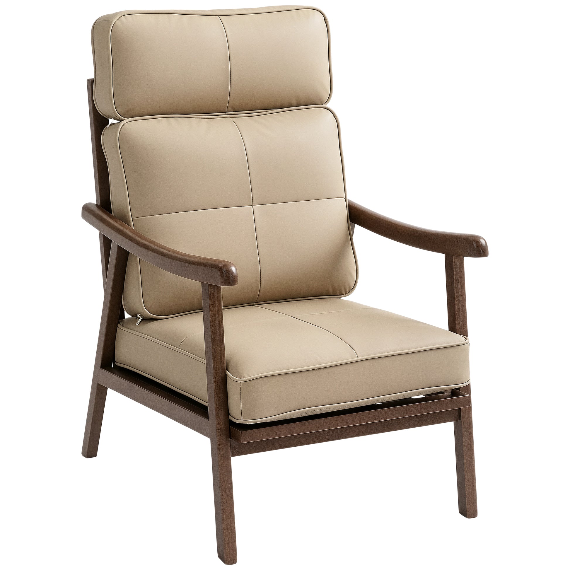 SILLÓN MODELO NOGAL KHAKI – SILLÓN TAPIZADO EN PU image 0