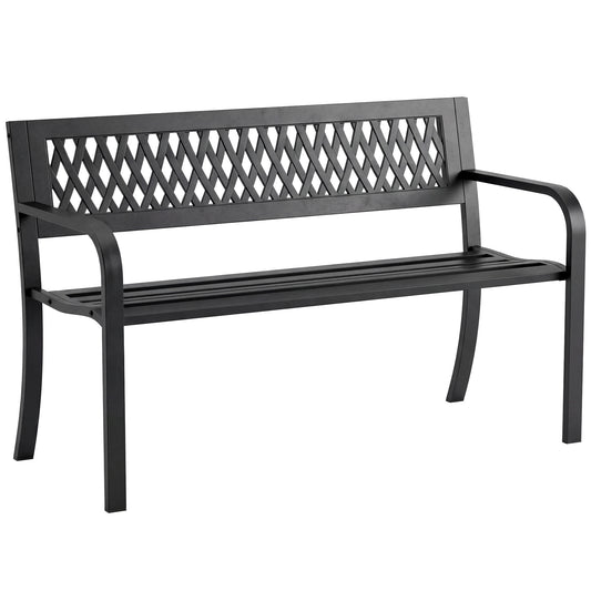 🌿 Banco de Jardín Modelo Modern Air 2 Plazas Acero Negro Minimalista