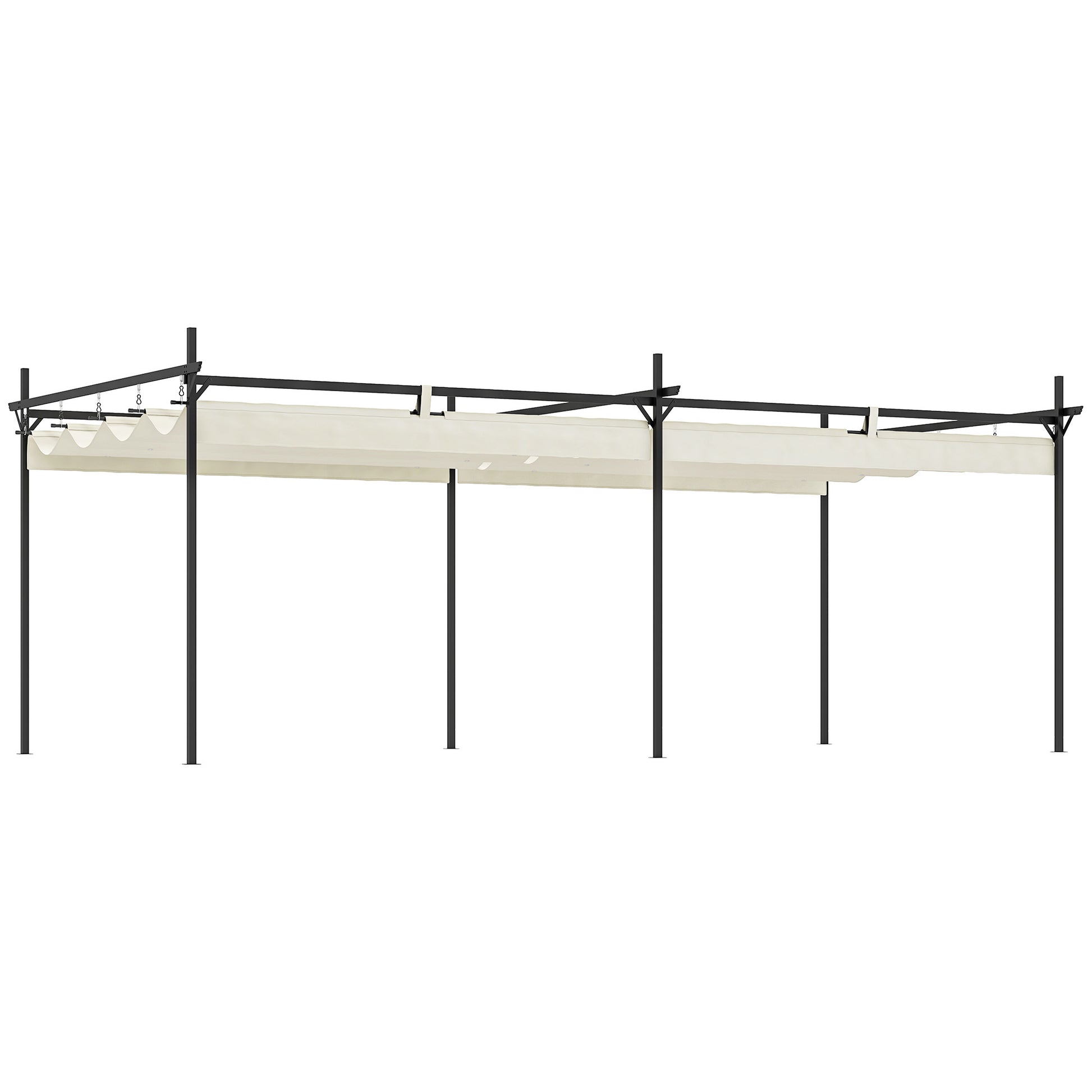 PÉRGOLA DE JARDÍN LUMINA SOL 6X3 CON TECHO RETRÁCTIL CREMA image 7