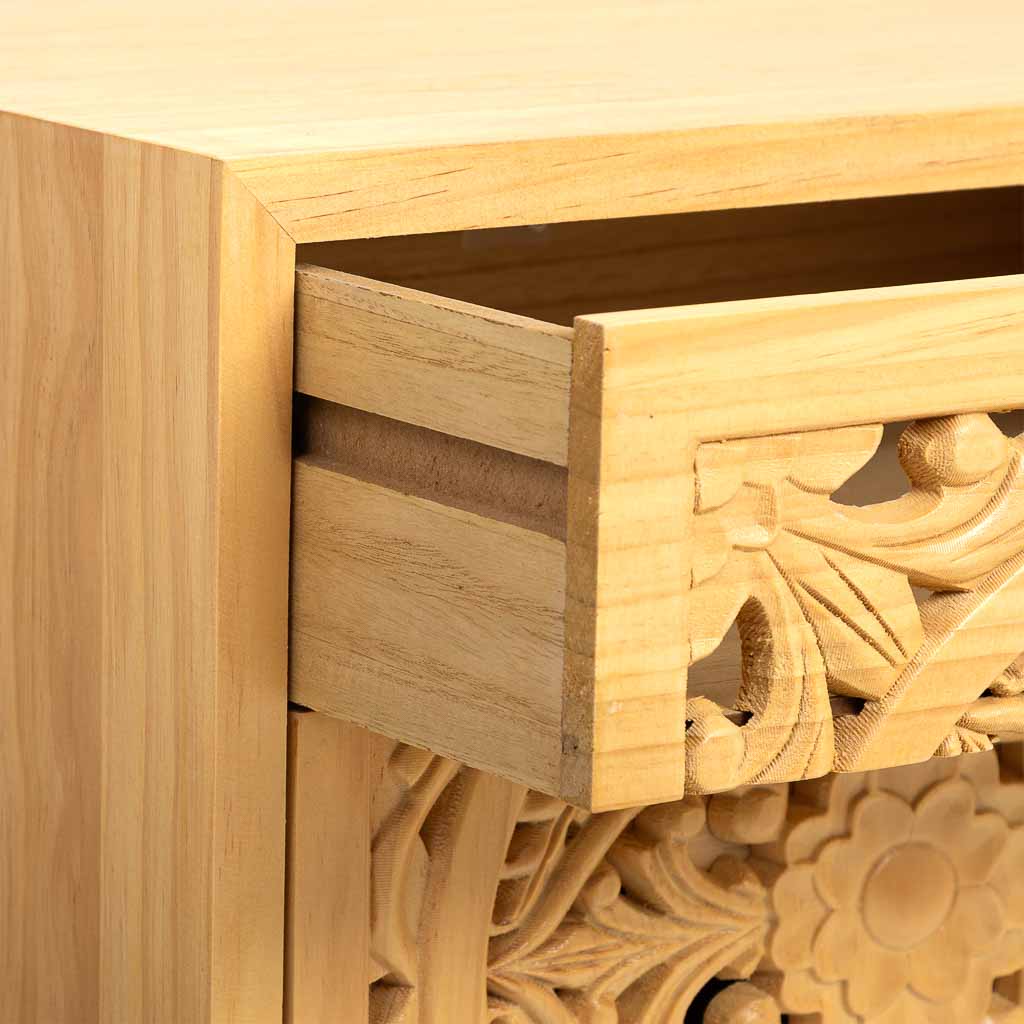 MESITA DE MADERA MARRÓN CON 1 CAJÓN Y 1 PUERTA image 2
