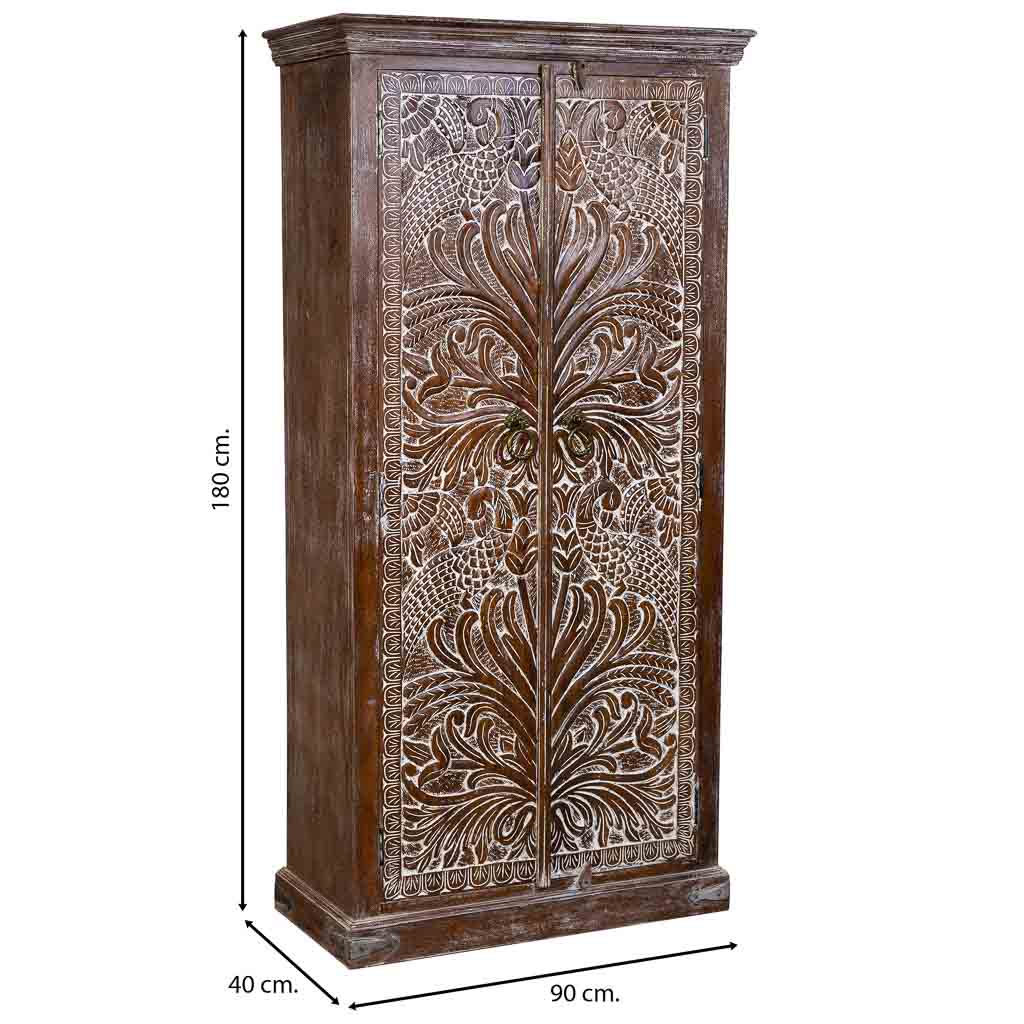 ARMARIO AKI DE MADERA ARTESANAL CON 2 PUERTAS MARRÓN image 2