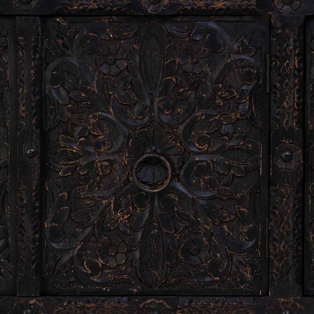 APARADOR DALIAN BLACK ARTESANAL 3 CAJONES Y 3 PUERTAS image 4