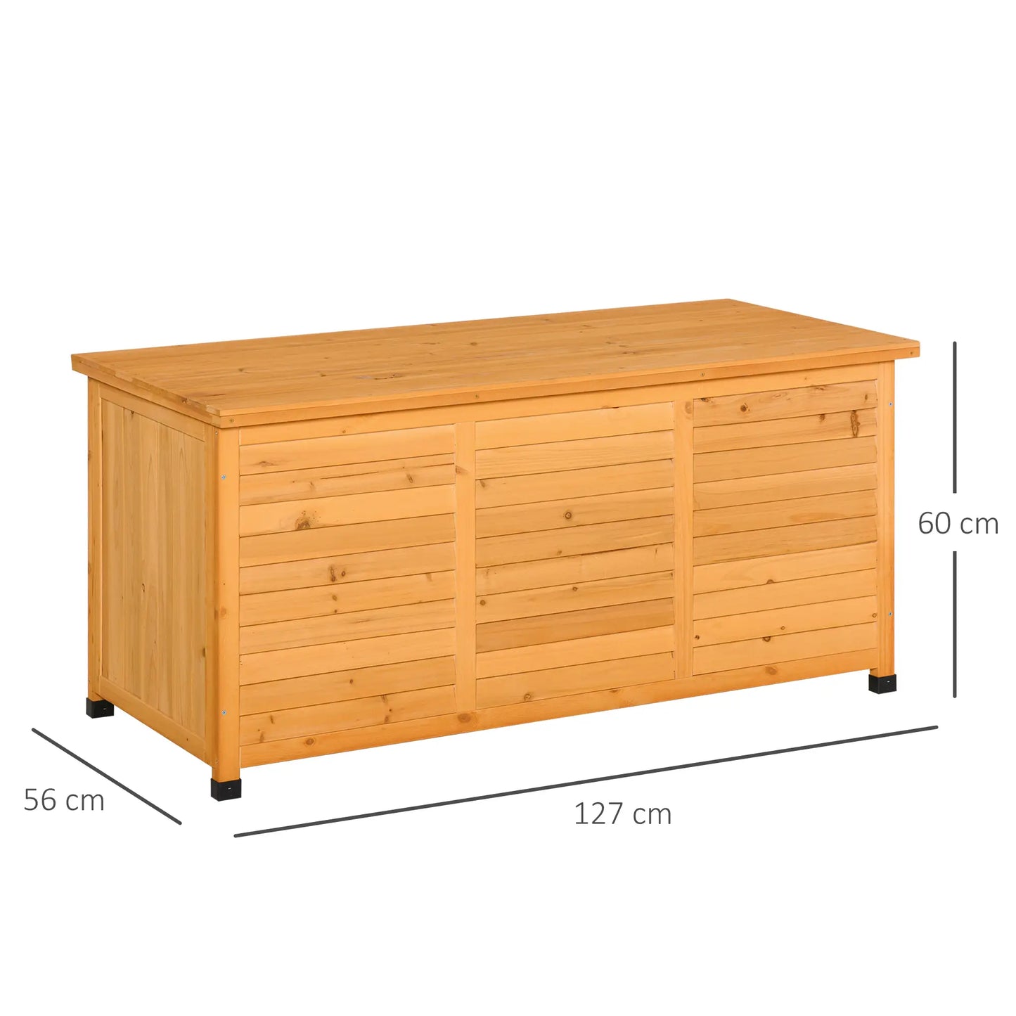 BAÚL DE MADERA EXTERIOR CON TAPA ABRIBLE Y DISEÑO PERSIANA image 2