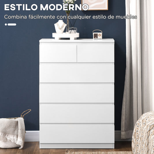 CÓMODA MODERN WHITE LINE 6 CAJONES image 0