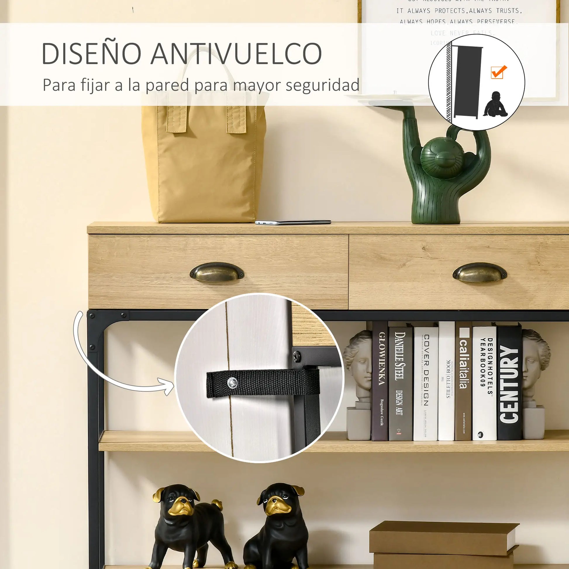 MESA RECIBIDOR ROBLE ACERO “URBAN DUO STORAGE” image 2