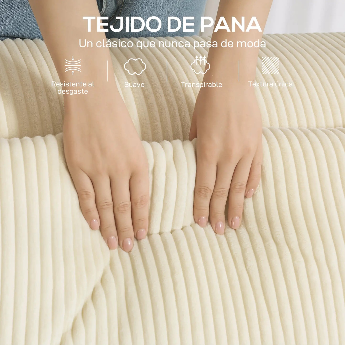 SOFÁ 3 PLAZAS MODELO BRISAS – PANA BEIGE image 4