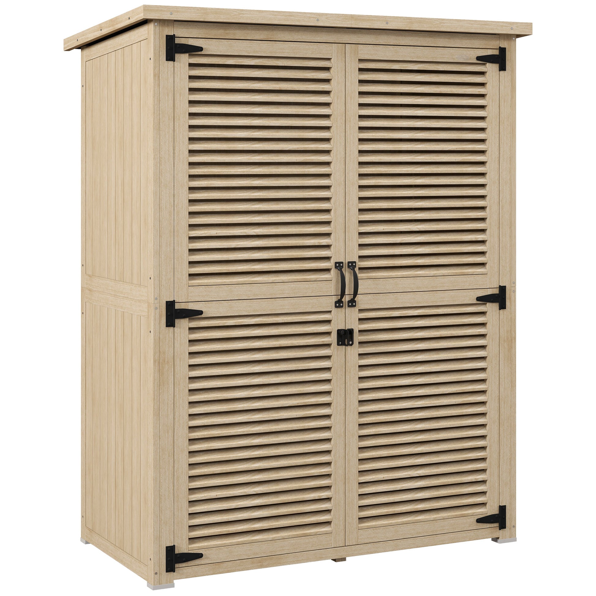 ARMARIO DE JARDÍN NATUREBOX – MADERA NATURAL CON PUERTAS DE PERSIANA image 5