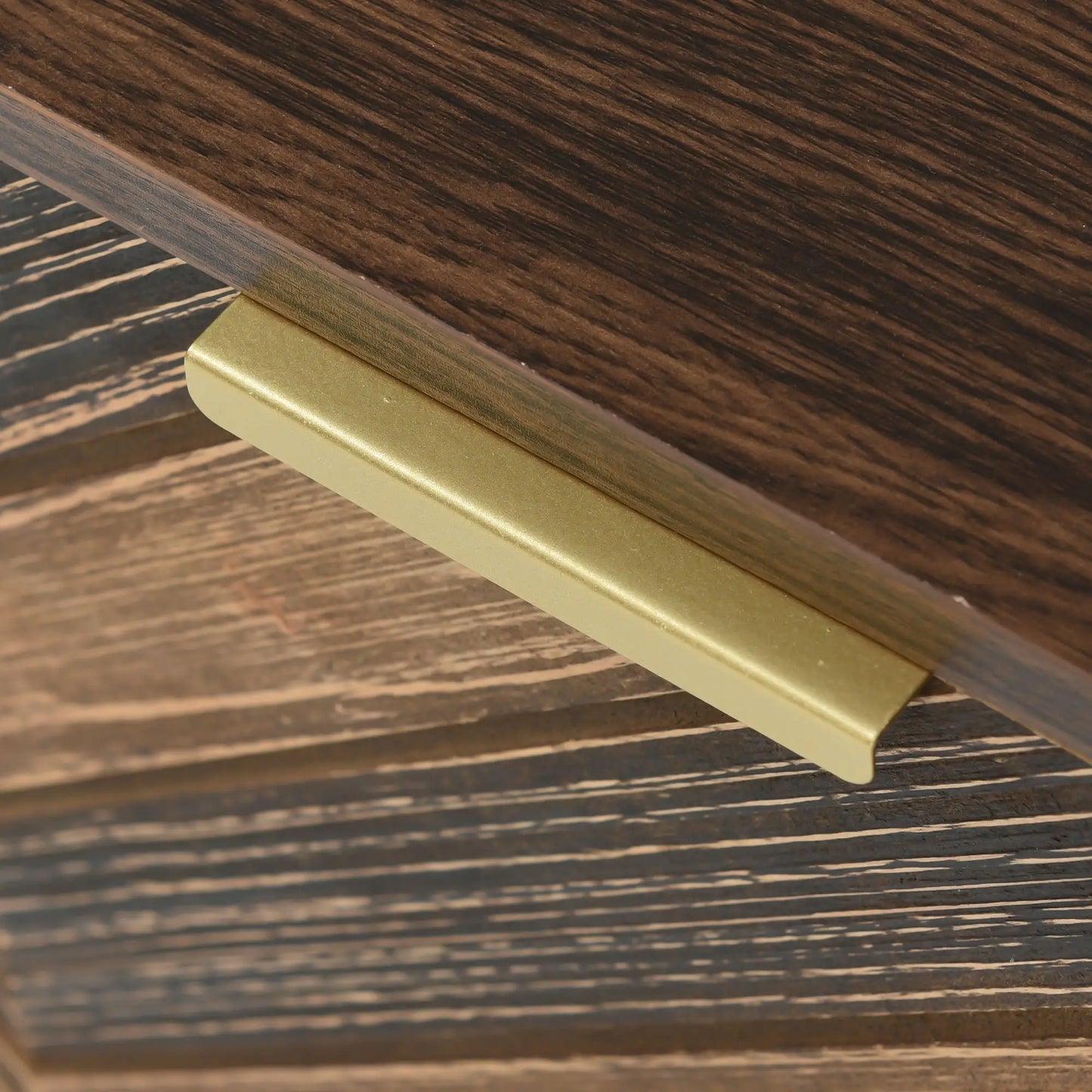 Mueble TV Móvil Natural con Puertas de Madera Maciza y Patas de Hierro image 6