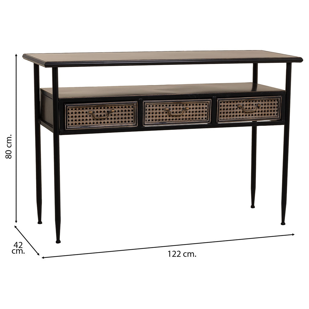 KIT RECIBIDOR ALKA DE METAL MARRÓN 3 CAJONES image 2