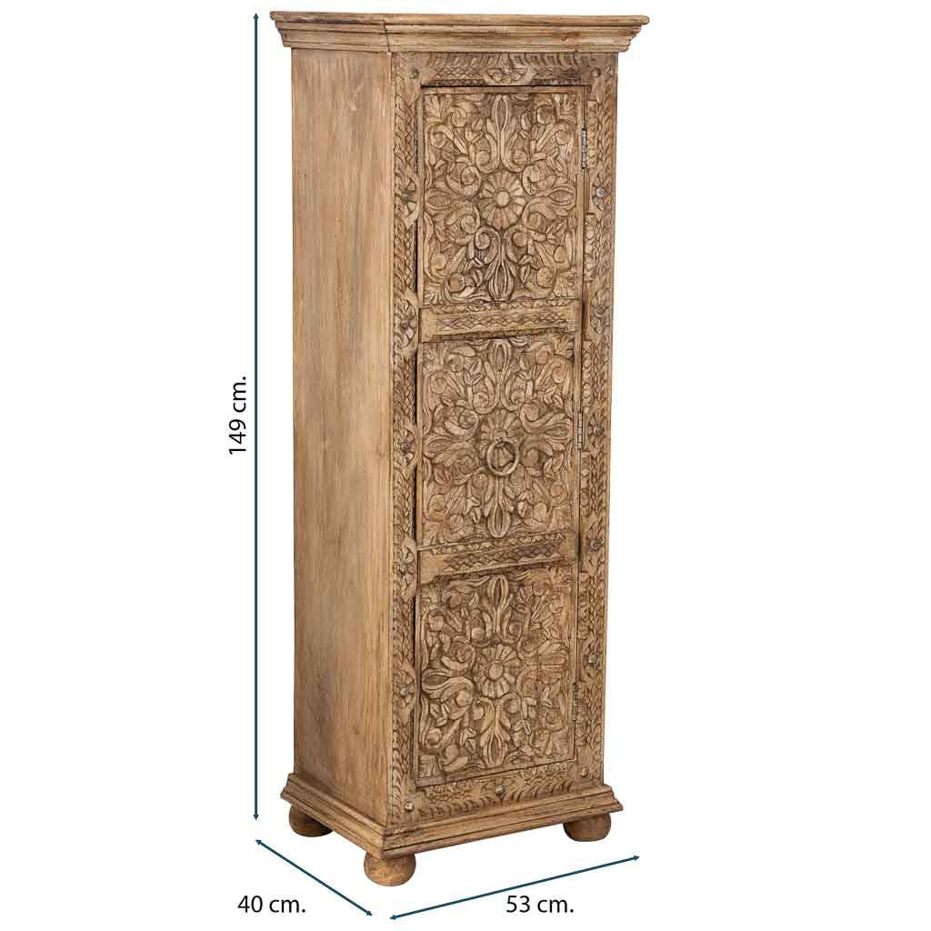 ARMARIO DALIAN BEIGE COMPACT ARTESANAL DE MADERA MACIZA image 2