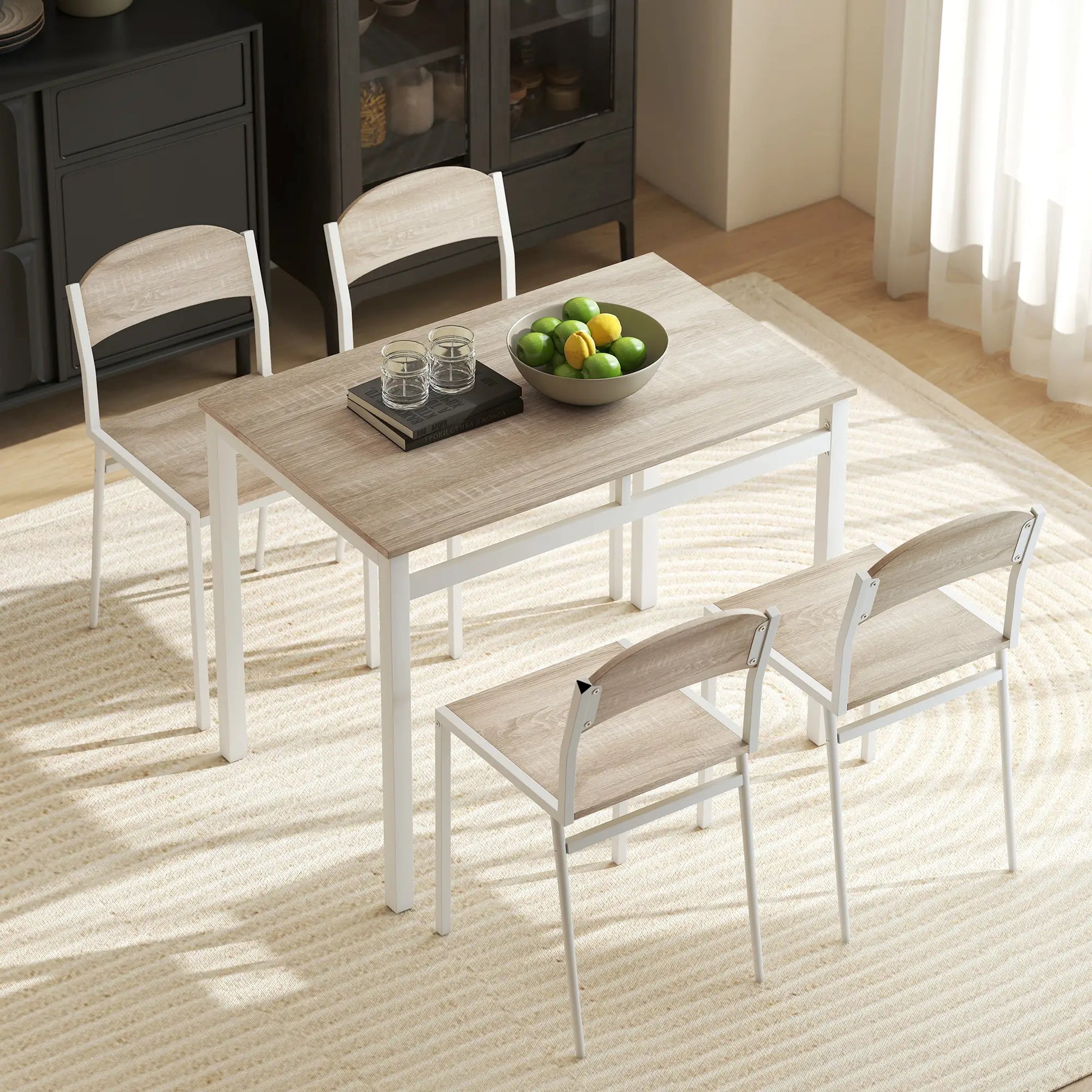 JUEGO DE MESA Y 4 SILLAS DE COMEDOR ESTILO MODERNO BLANCO – MODELO NORDIC image 9