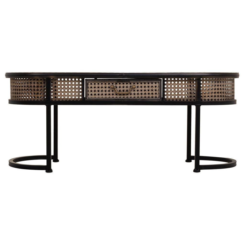 KIT MESA AUXILIAR ALKA DE METAL MARRÓN 1 CAJÓN image 3