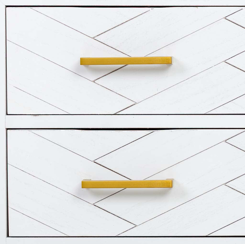 CÓMODA MARTA DE MADERA Y METAL BLANCA 3 CAJONES image 4