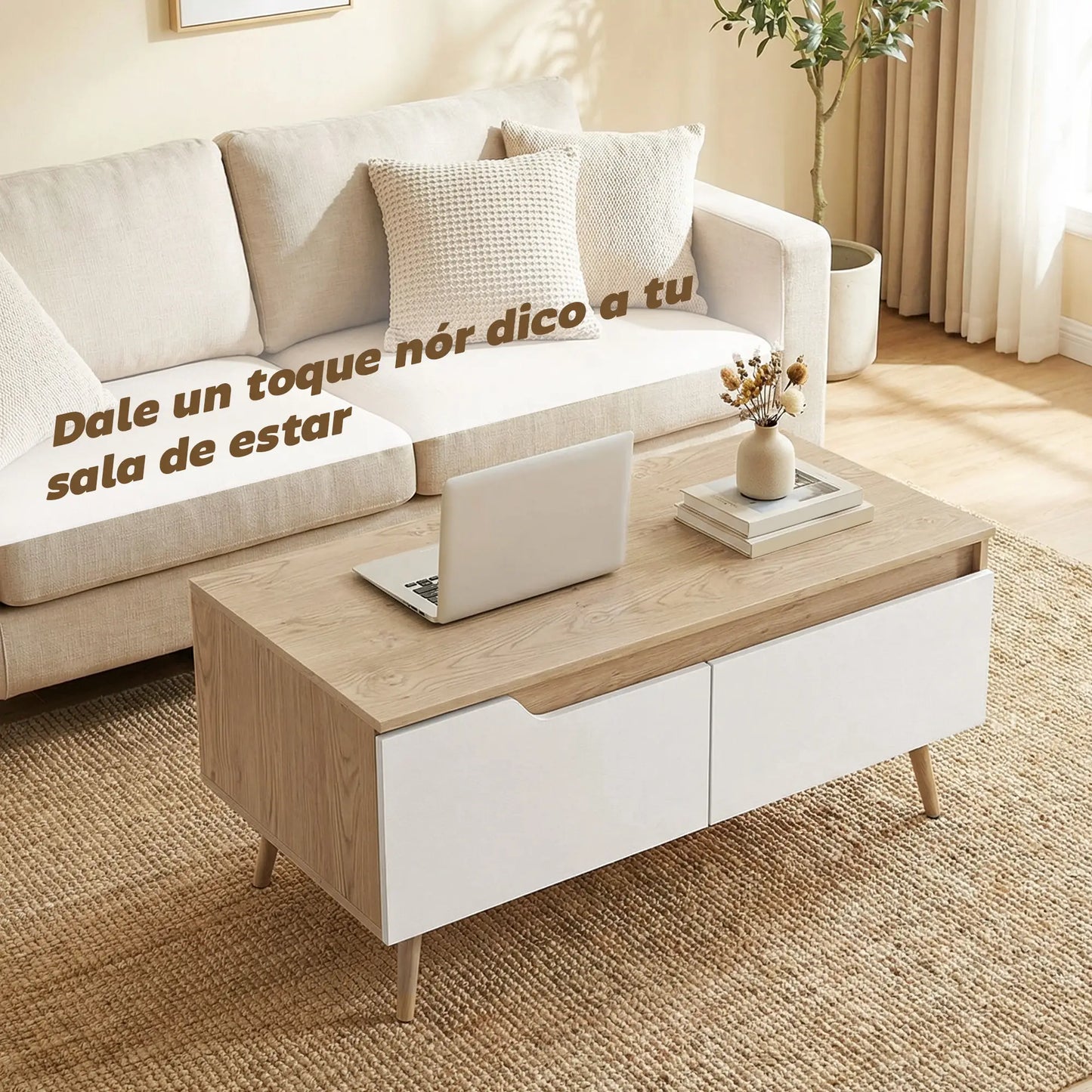 MESA DE CENTRO NÓRDICA ROBLE DUAL image 1