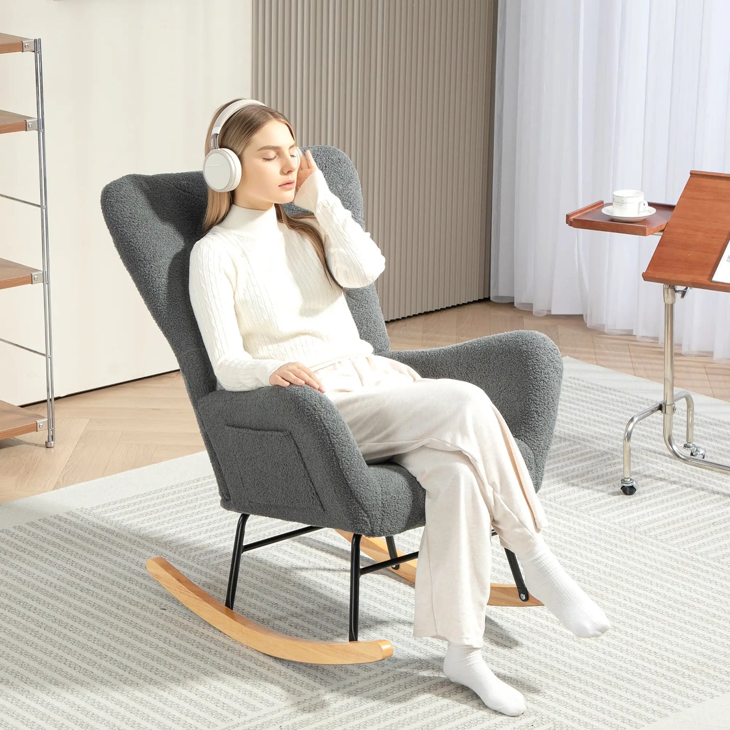 MECEDORA MODELO NORDIC TEDDY – BUTACA MECEDORA TAPIZADA image 6