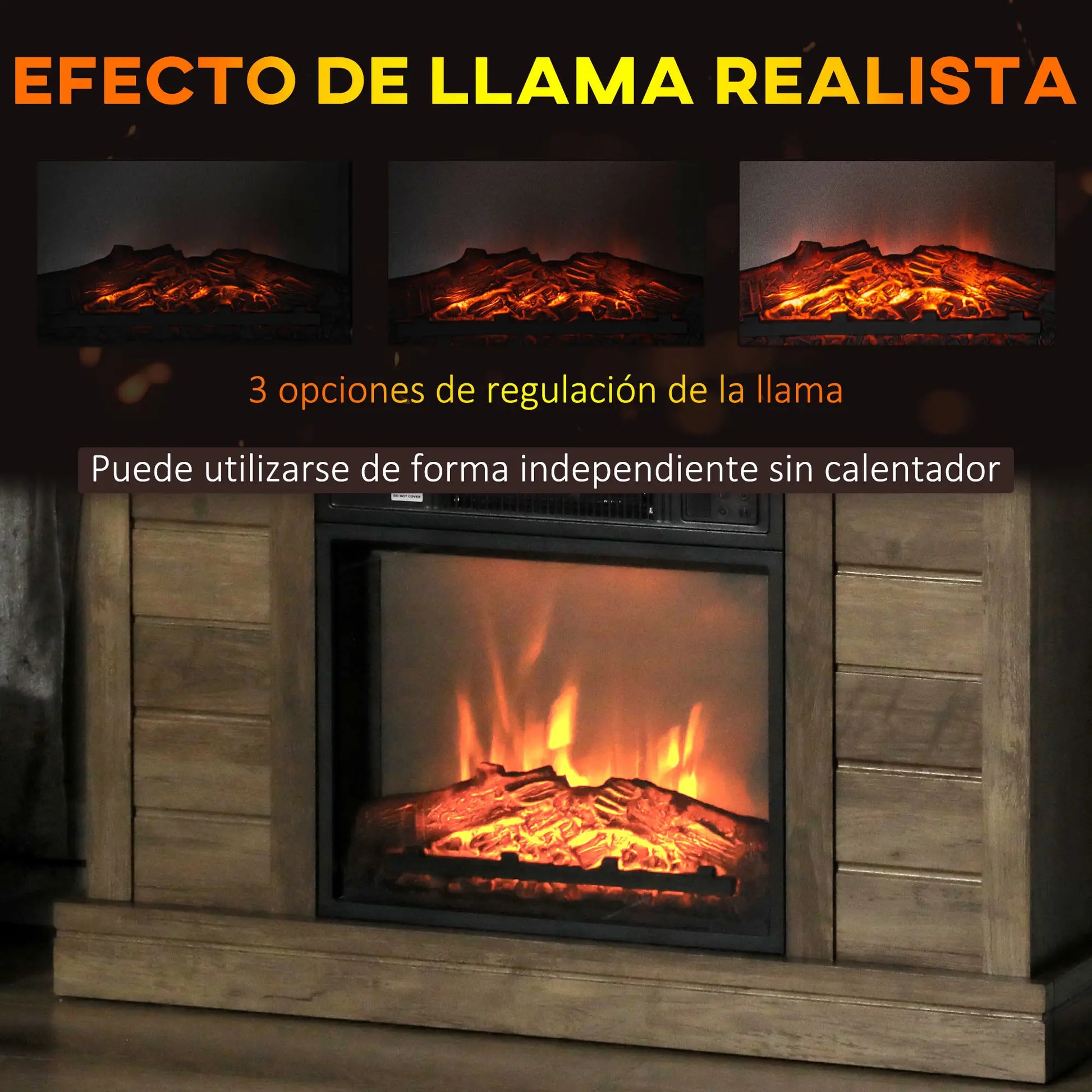 CHIMENEA ELÉCTRICA WOODNATURE 3D 1800W 96,5 CM image 8