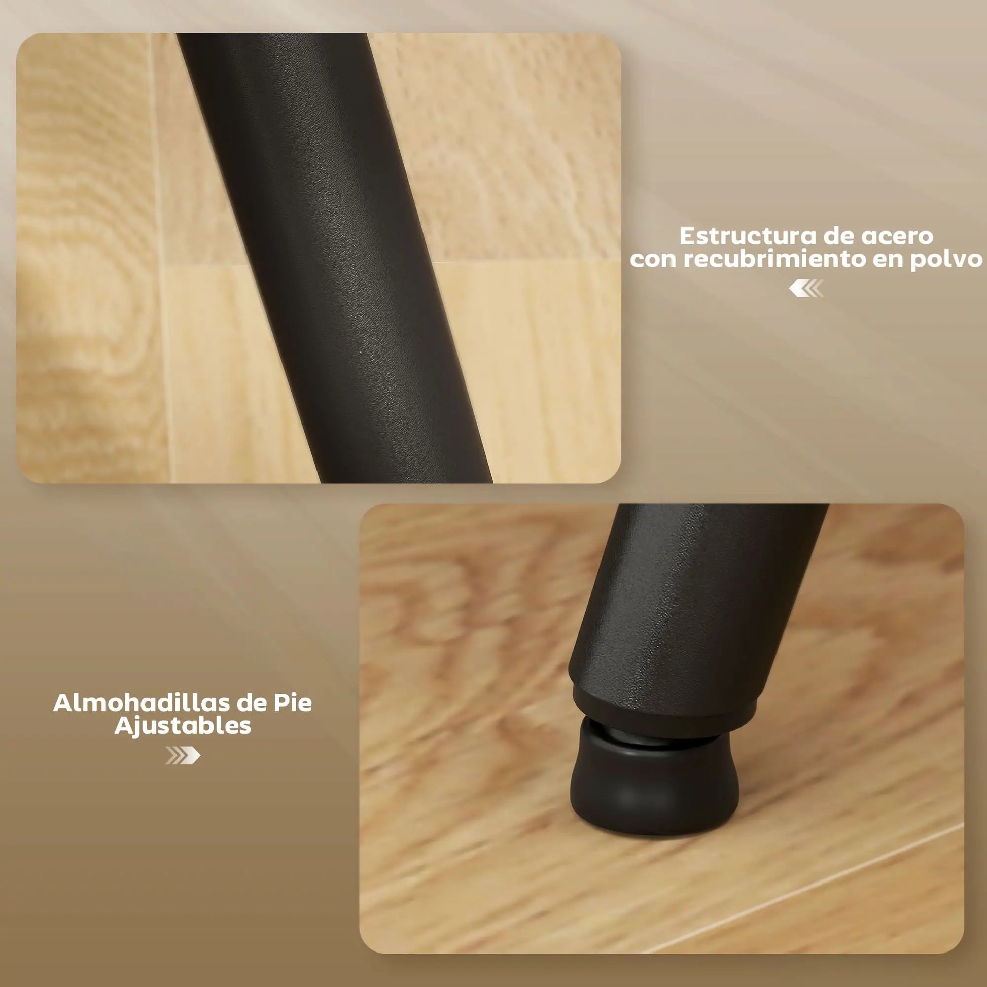 PACK DE 4 SILLAS DE COMEDOR MODERNAS TAPIZADAS EN TERCIOPELO – COLOR CREMA image 9
