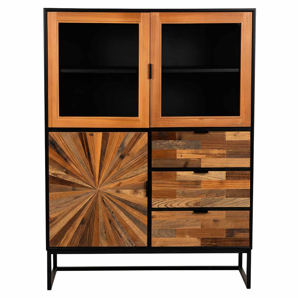 VITRINA TAKI DE MADERA RECUPERADA NEGRA image 3