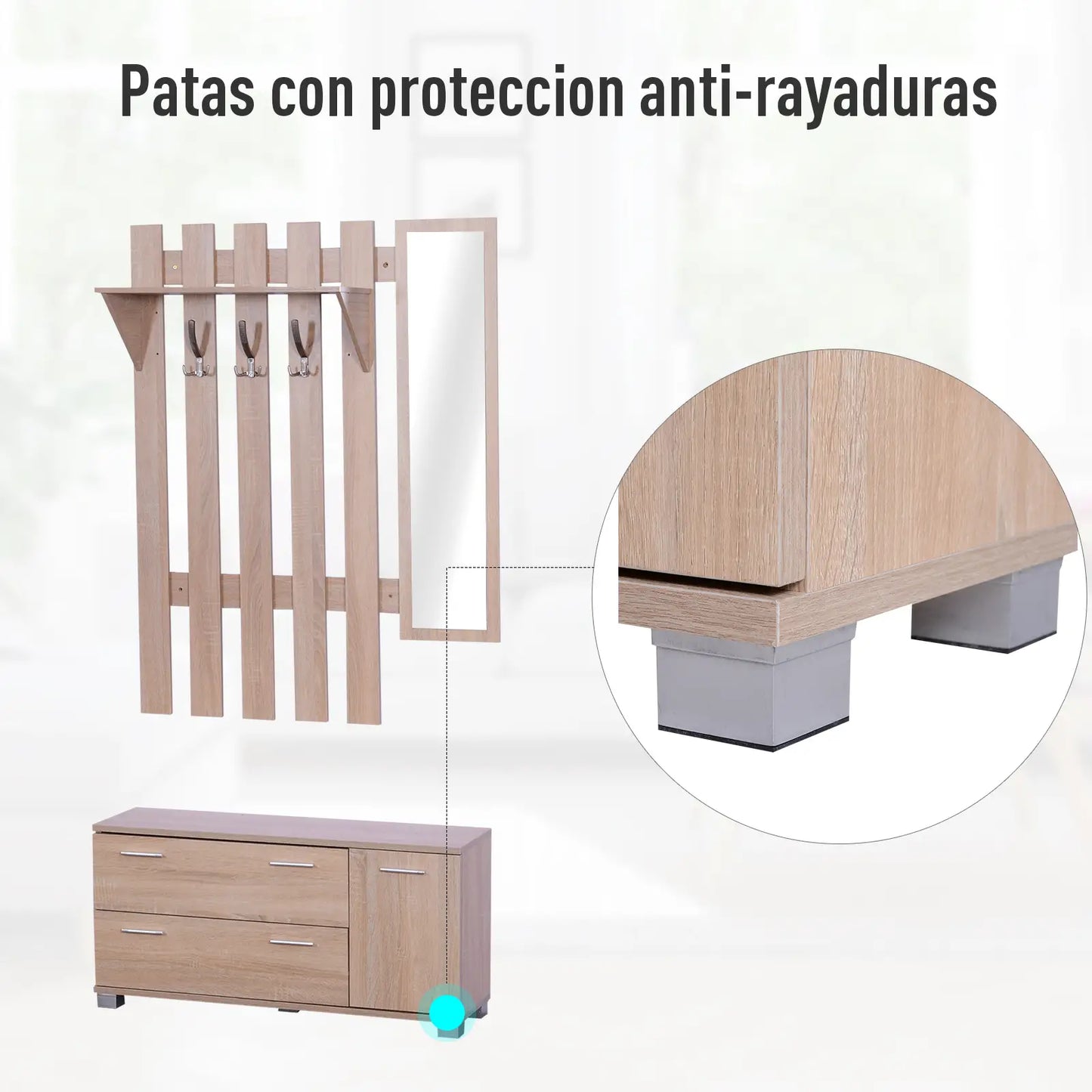 RECIBIDOR ROBLE HOMEWELCOMER 3 EN 1 image 7