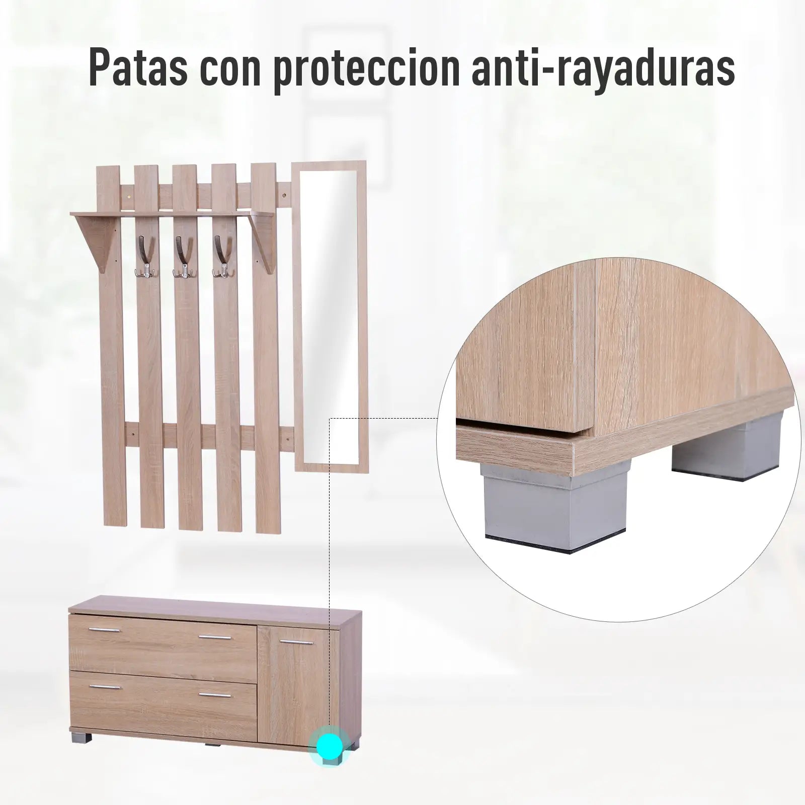 RECIBIDOR ROBLE HOMEWELCOMER 3 EN 1 image 7