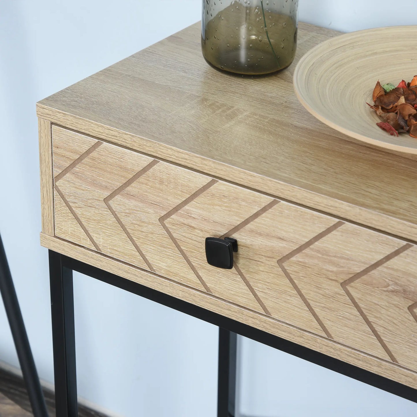 CONSOLA NATURAL METAL “ZIGZAG RETRO DOUBLE DRAWER” image 5