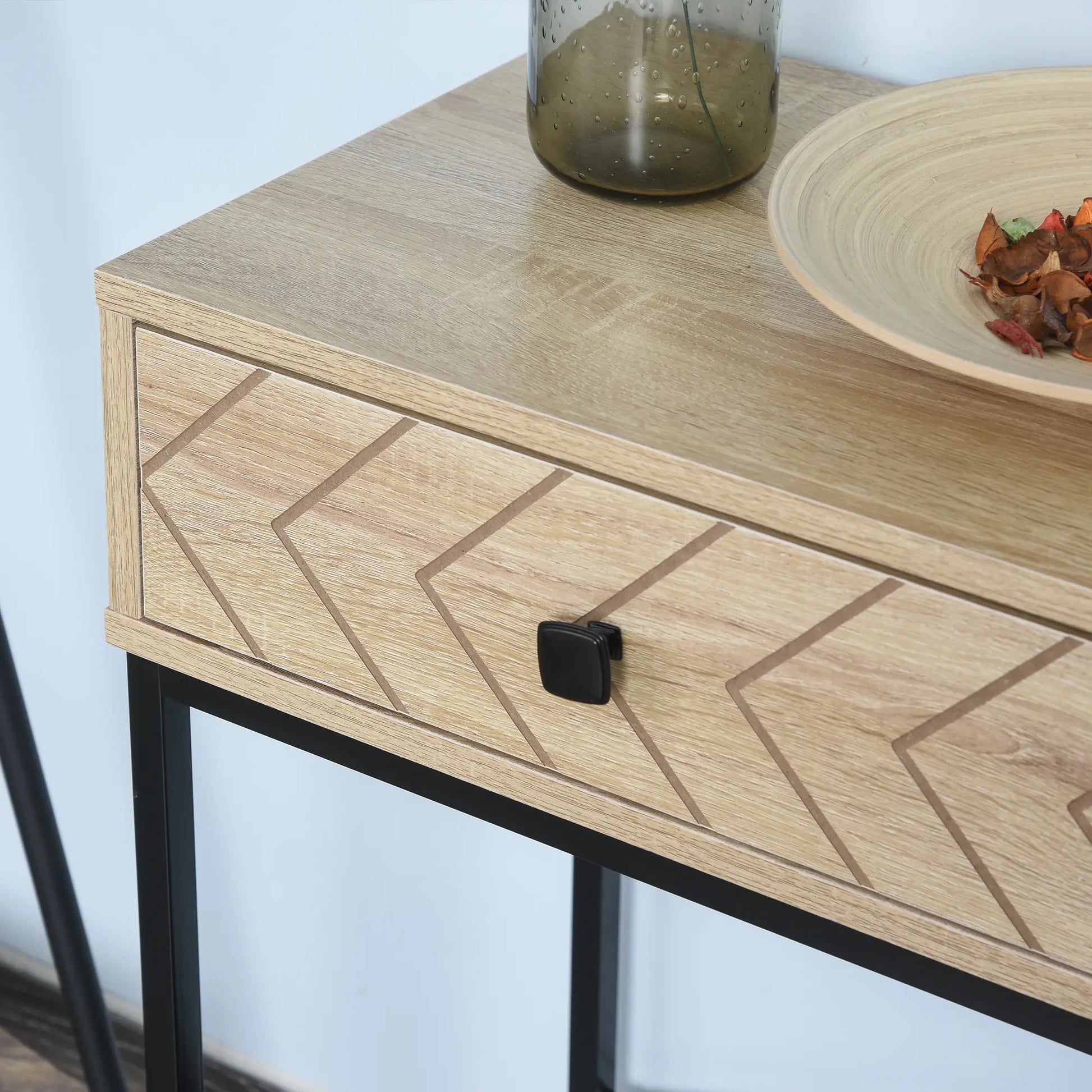 CONSOLA NATURAL METAL “ZIGZAG RETRO DOUBLE DRAWER” image 5