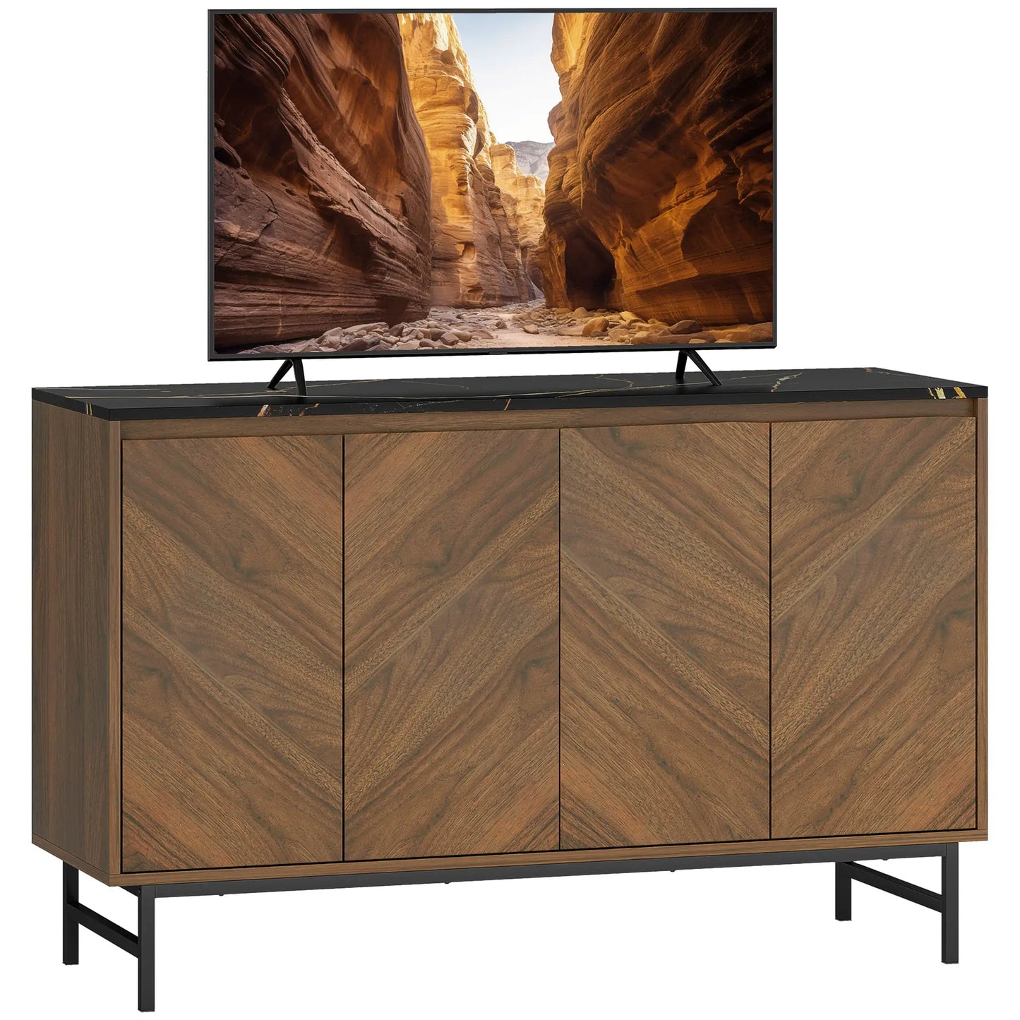 Mueble TV Nogal 120 cm con Tablero Efecto Mármol image 5