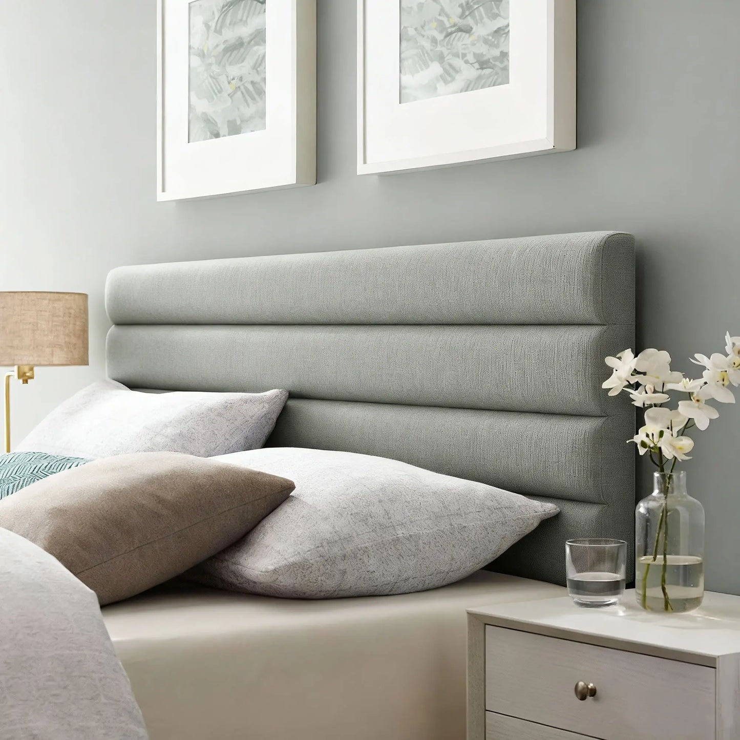 CABECERO DE CAMA LINO GRIS AJUSTABLE 140 CM image 2