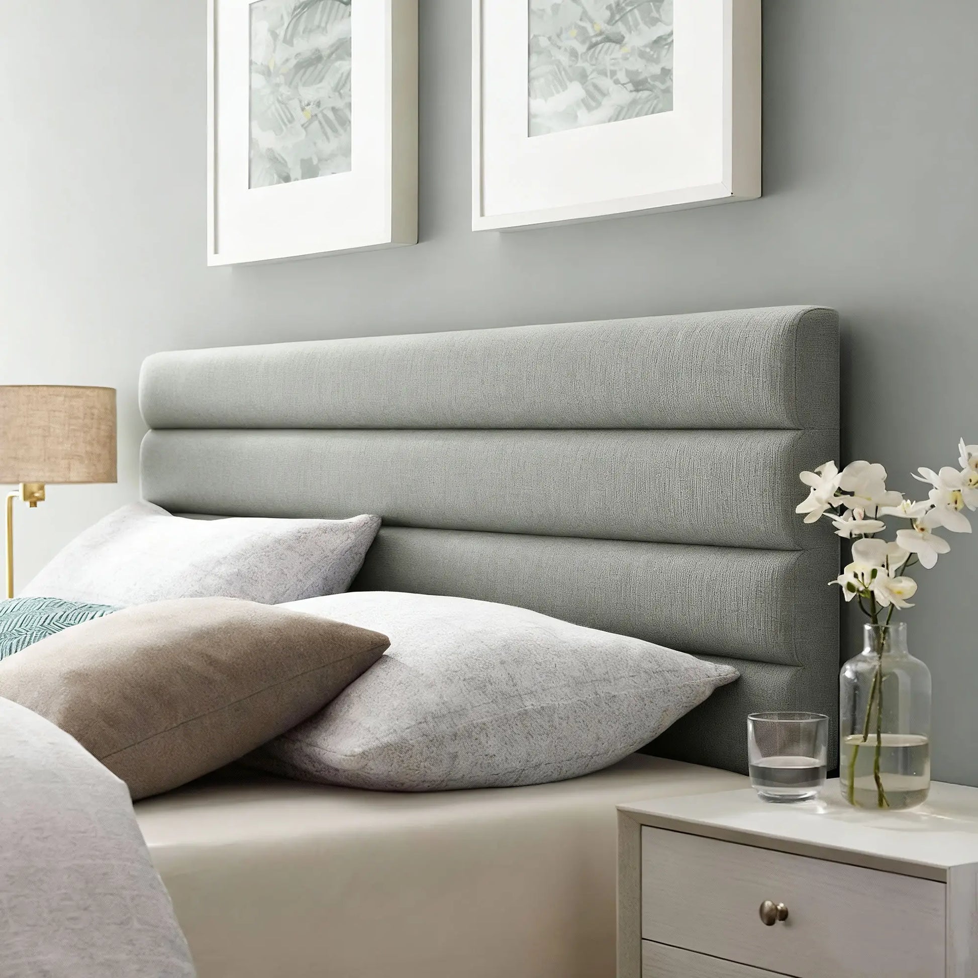 CABECERO DE CAMA LINO GRIS AJUSTABLE 140 CM image 2