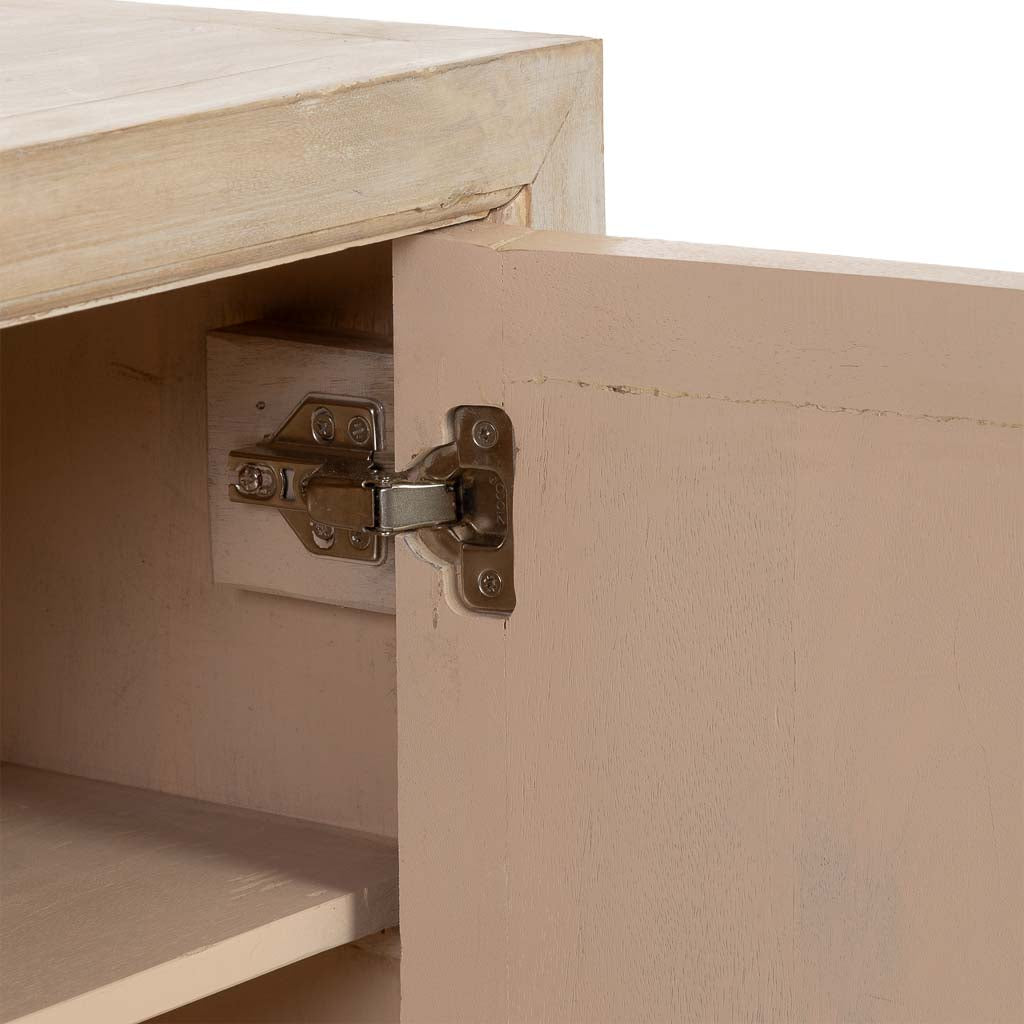 MUEBLE BAJO ALMA DE MADERA BLANCA 2 PUERTAS + 2 CAJONES image 5