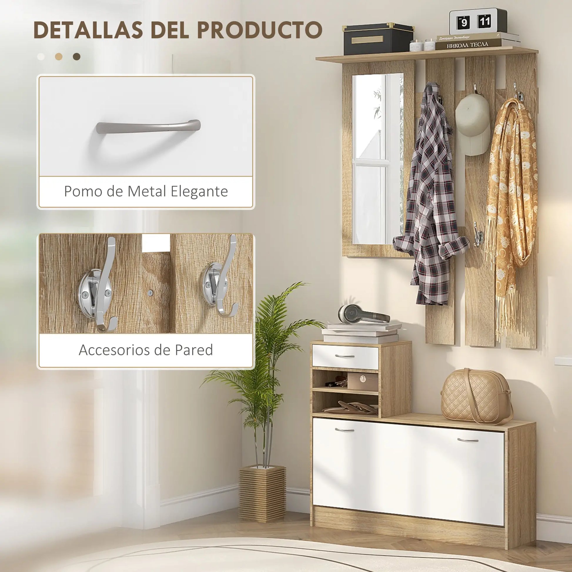 RECIBIDOR COMPLETO MIRROR&STORE 3 EN 1 image 9