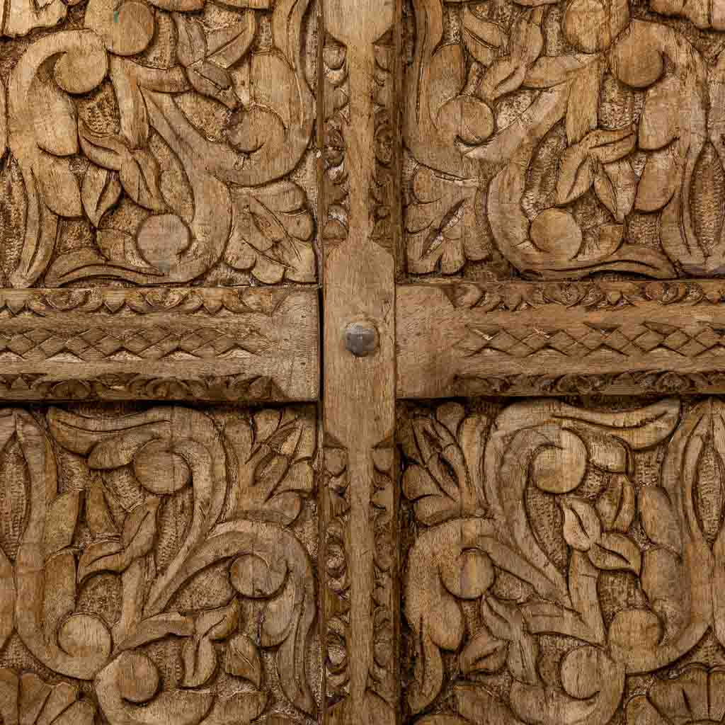 VITRINA DALIAN MARRÓN ARTESANAL DE MADERA Y CRISTAL image 7