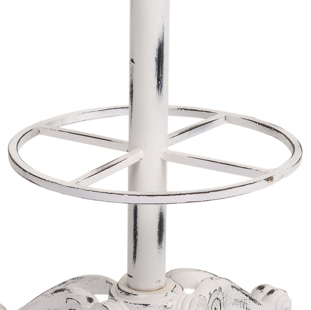 TABURETE DE MADERA Y METAL BLANCO image 6