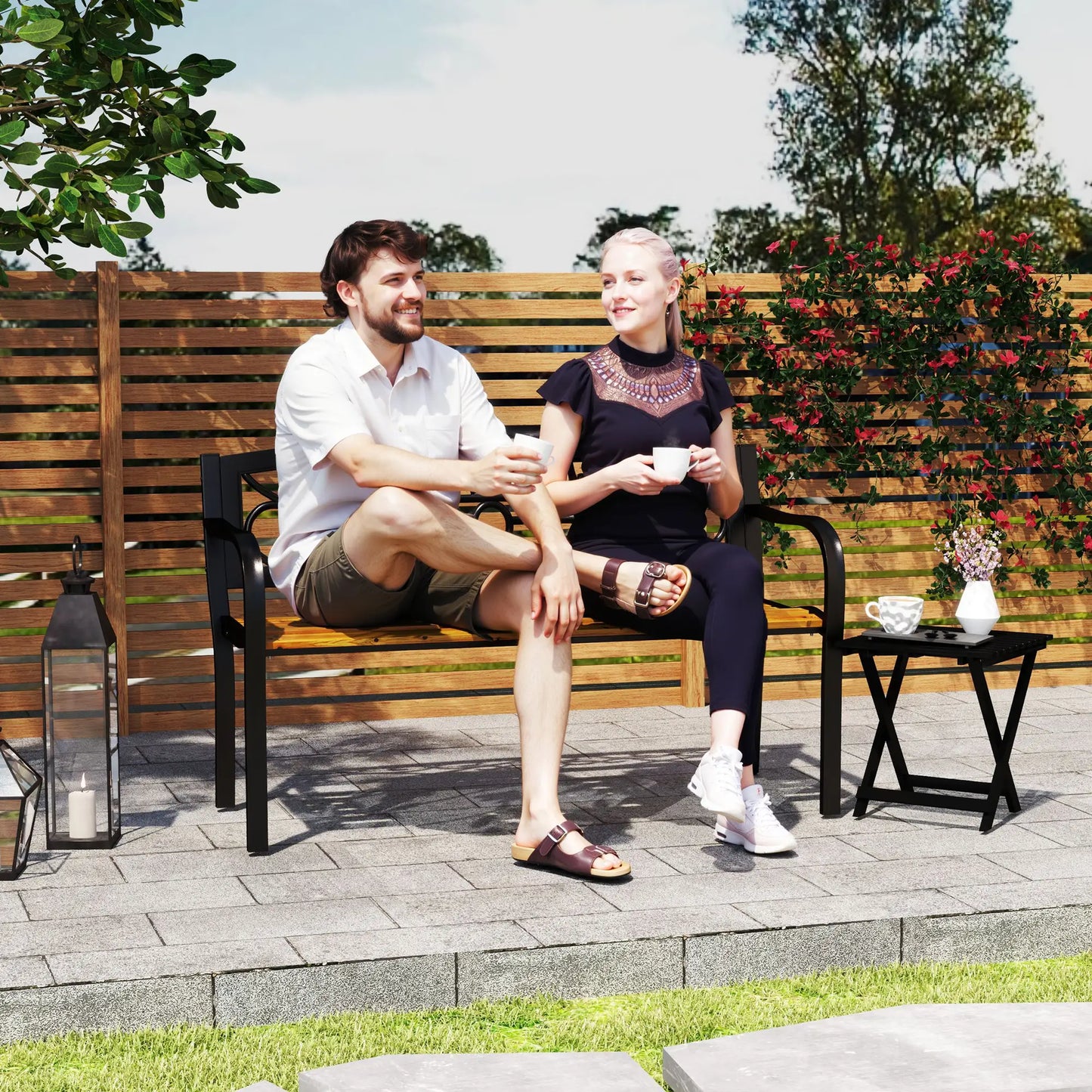 🌿 Banco de Jardín ELEGANCE FORGE 2 Plazas