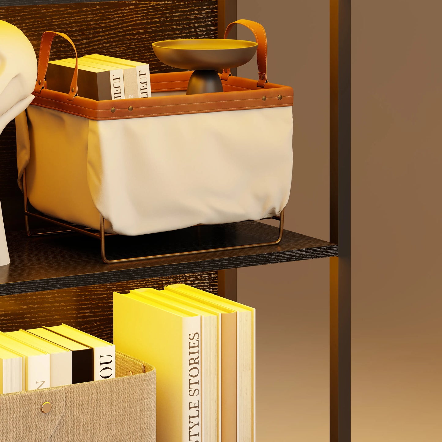 📚 Librería Industrial LUX LIGHT – 5 Estantes con Iluminación LED