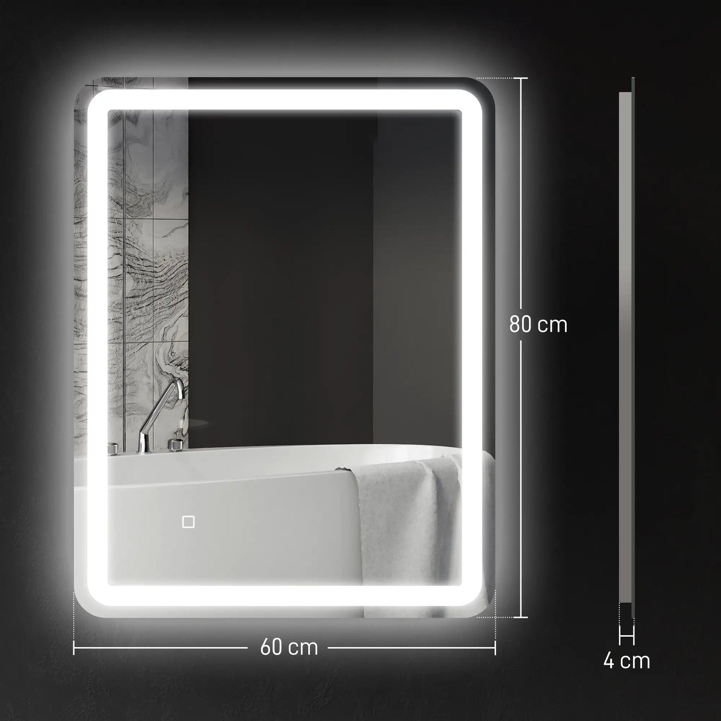 ESPEJO DE BAÑO LED LUMIRA AIR 60X80 CON ANTIVAHO Y MEMORIA image 0