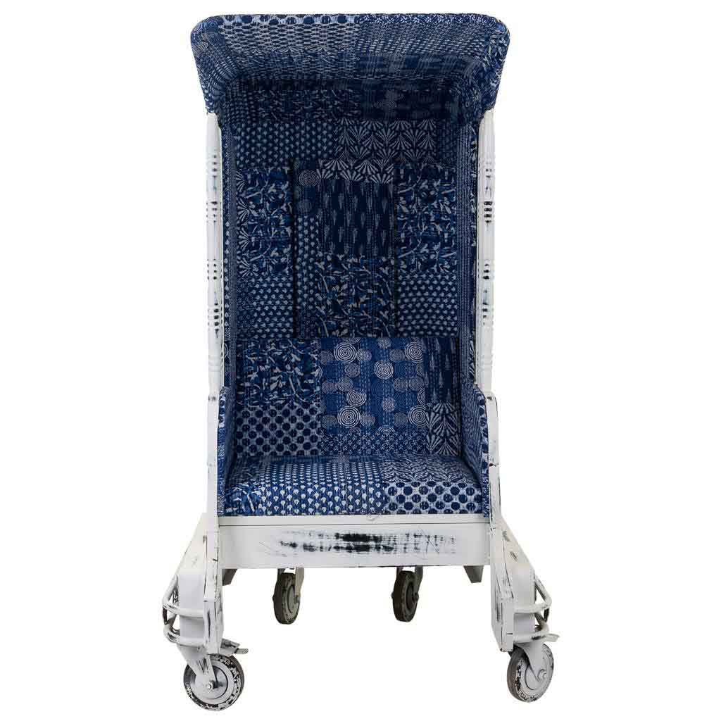 SILLÓN TUK TUK DE METAL BLANCO TAPIZADO image 7