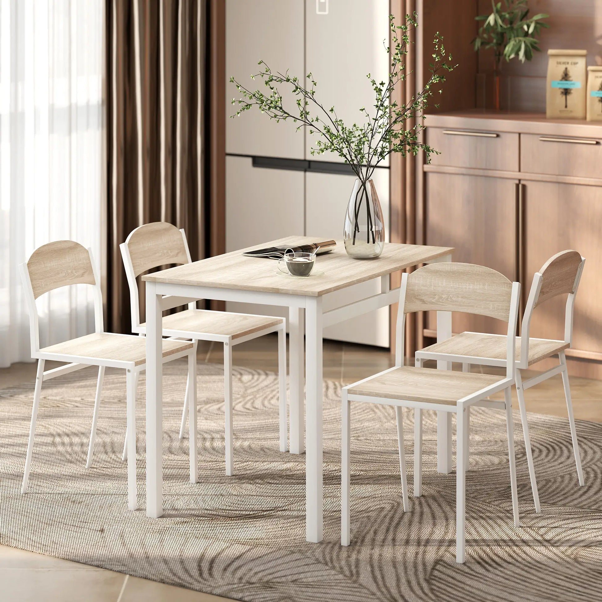 JUEGO DE MESA Y 4 SILLAS DE COMEDOR ESTILO MODERNO BLANCO – MODELO NORDIC image 5